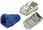 Lot de 10 Connecteurs  RJ45 Cat6 en métal blindé avec gaine de protection