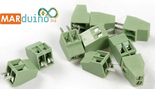 Connecteur Bornier à Vis PCB 2 Broches 2.54mm - Lot De 50 Pièces Vert - Pour Câblage Basse Fréquence